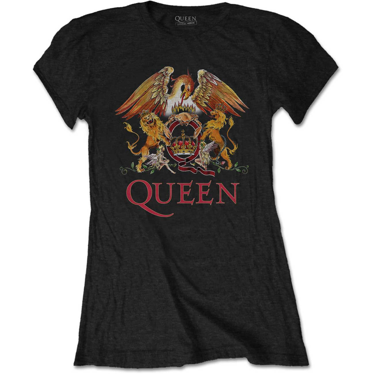 RockOff Dámské Tričko Queen - čierne farebná potlač Veľkosť: XS