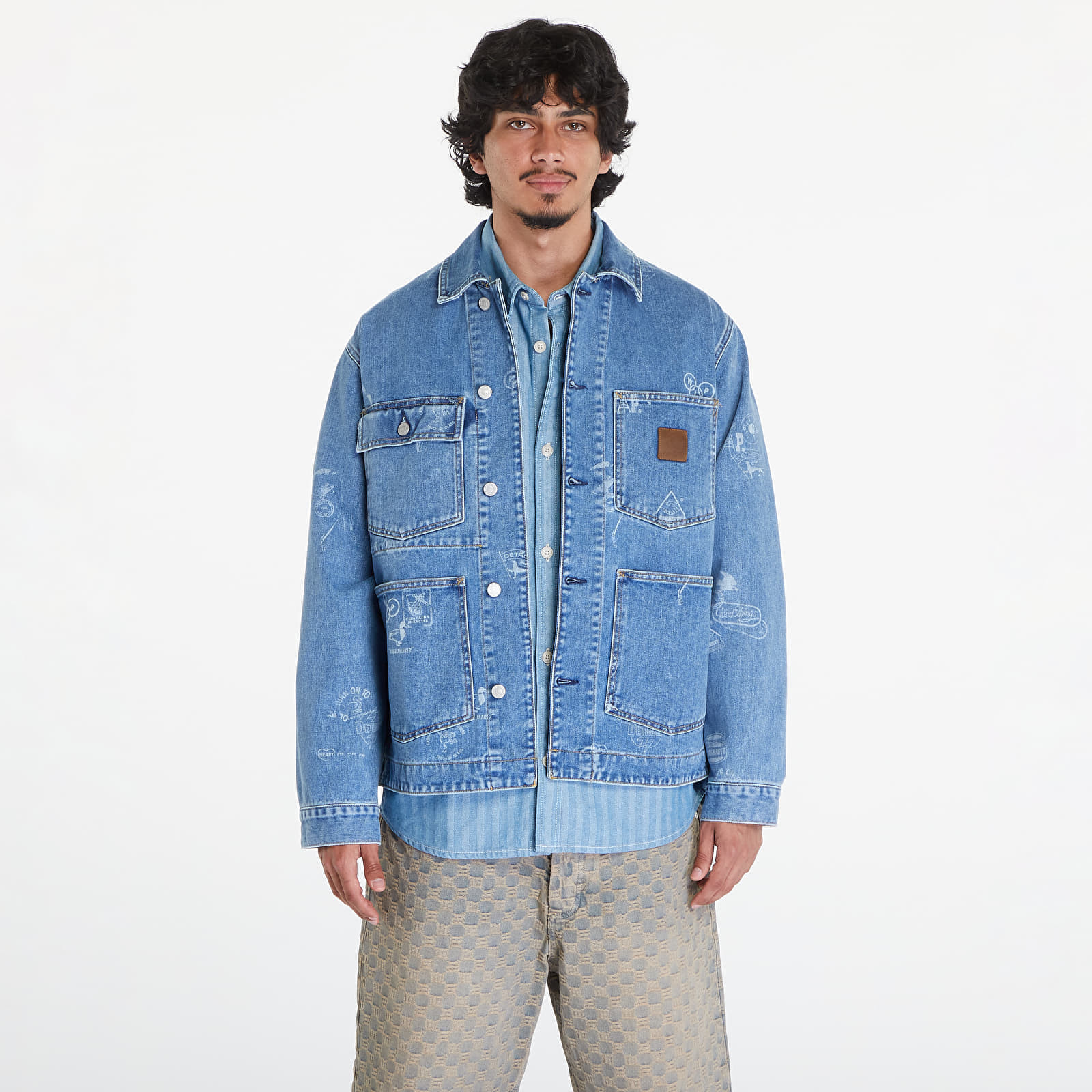 Bunda Carhartt WIP Stamp Jacket UNISEX Stamp Print/ Blue Bleached S