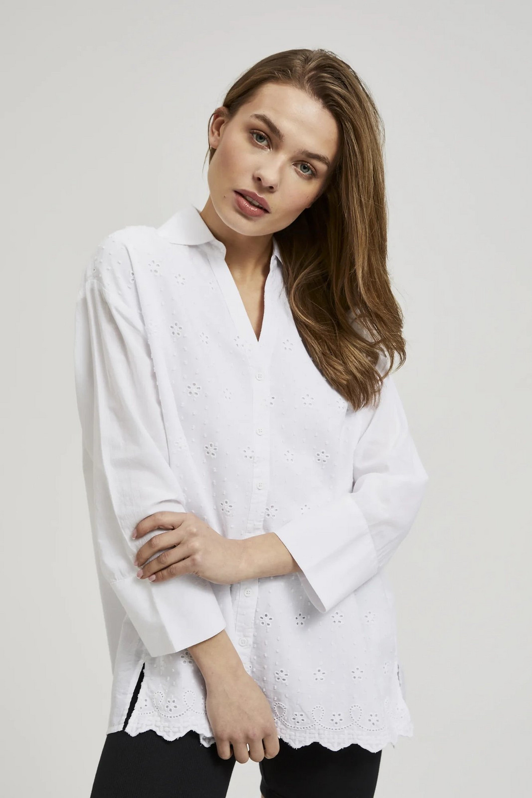 Women's romantic shirt MOODO - white