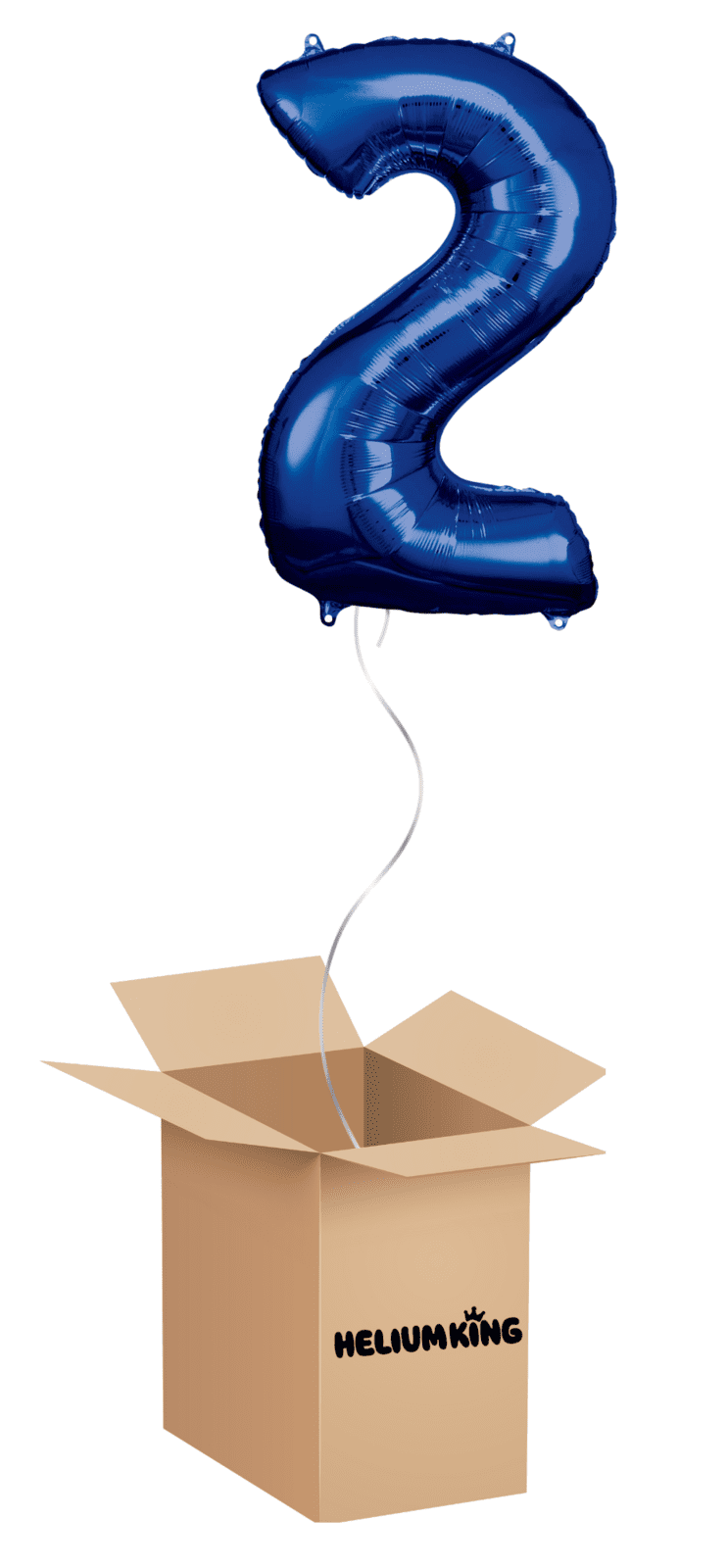 HeliumKing Balónový box - Narodeninové číslo 2 modré 86 cm