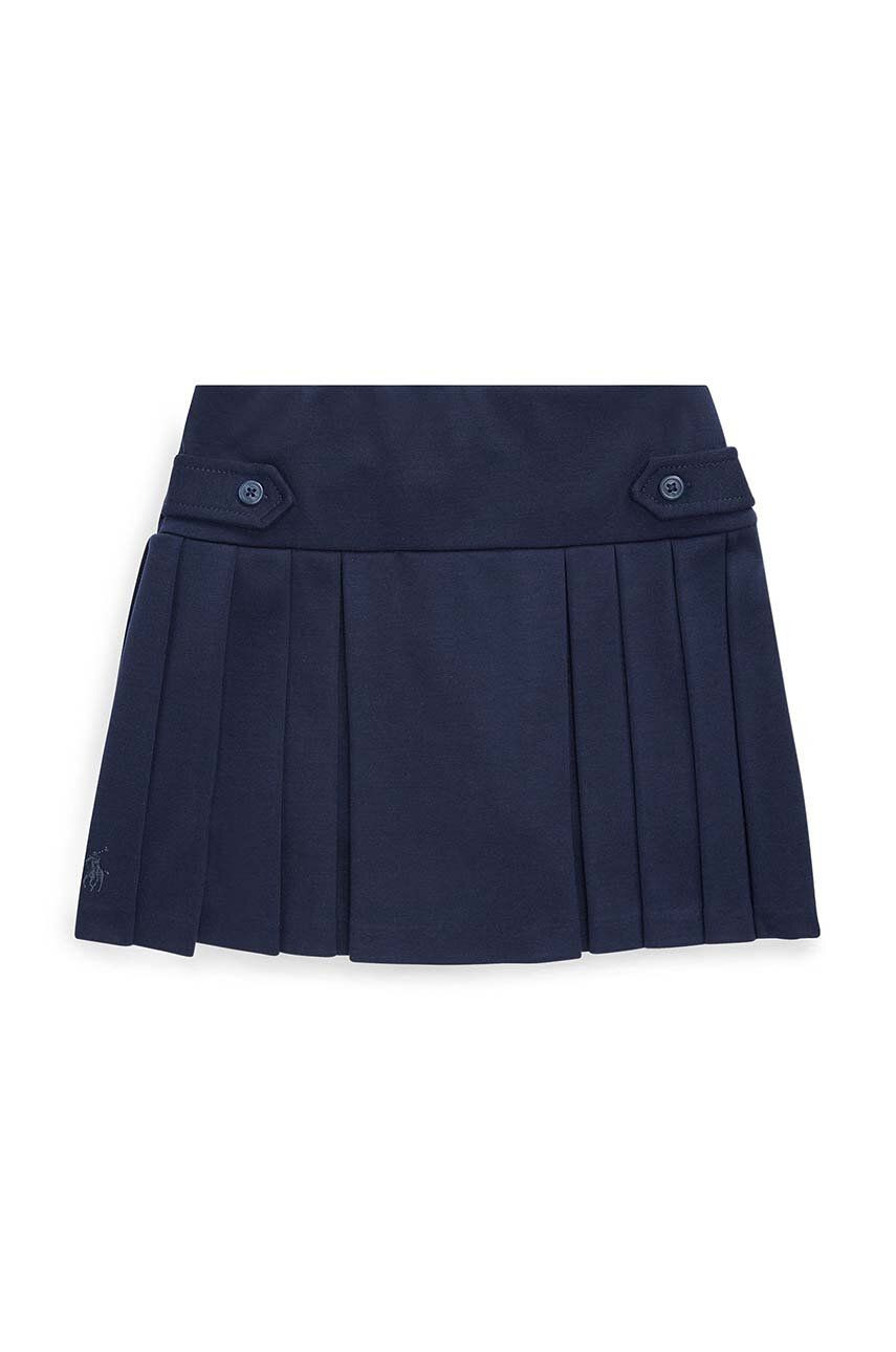 Dievčenská sukňa Polo Ralph Lauren tmavomodrá farba, mini, áčkový strih