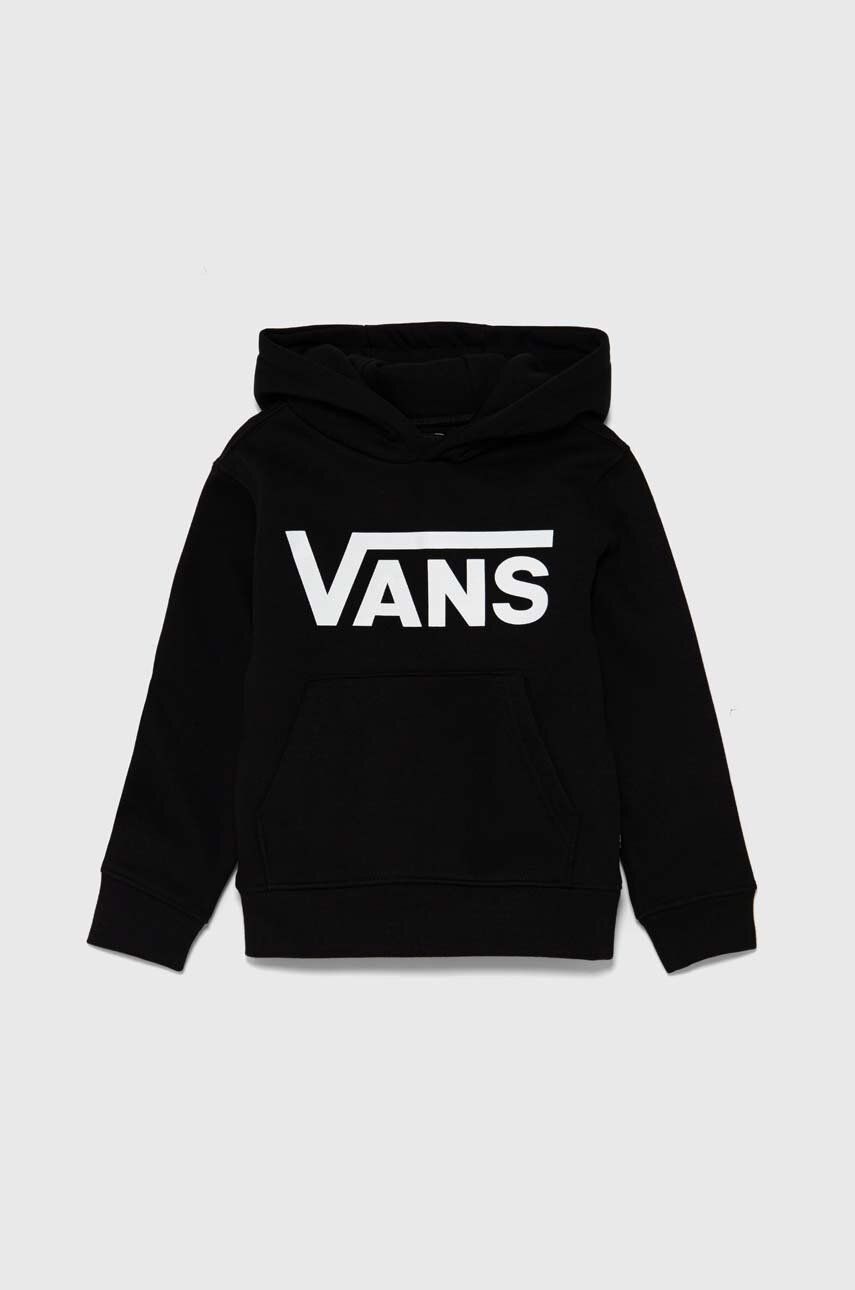 Detská mikina Vans Vans Classic Kids PO čierna farba, s kapucňou, s potlačou, VN000JYEBLK1