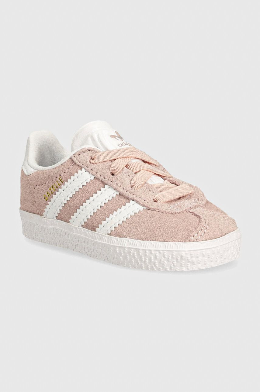Detské tenisky adidas Originals GAZELLE CF EL ružová farba, IH0336