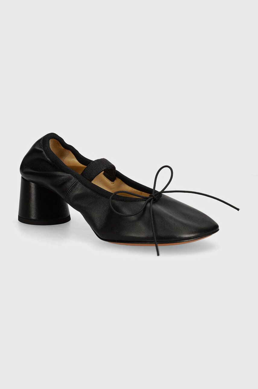 Kožené lodičky Proenza Schouler Glove Mary Jane čierna farba, na podpätku, PS41261A