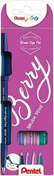 PENTEL Brush Sign Pen SES15B-4 – súprava 4 farieb