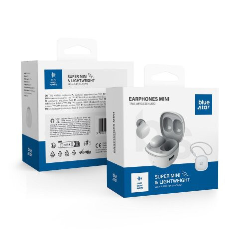 Sluchadlá Bluetooth Blue Star TWS Mini A19 - Biele