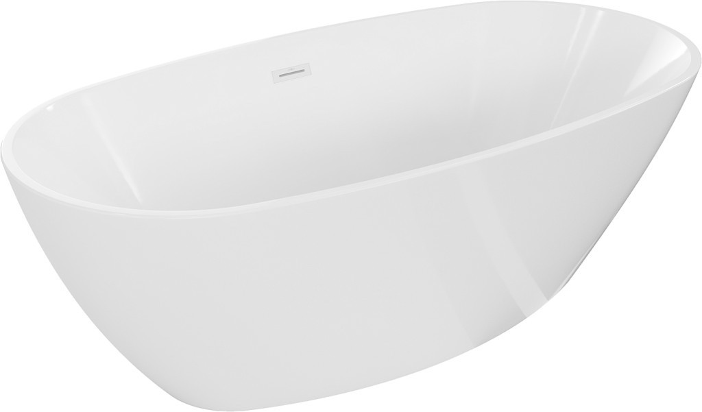 MEXEN/S - Eris voľne stojaca vaňa 155 x 80 cm, biela, sifón a prepad biela 53441558000-20