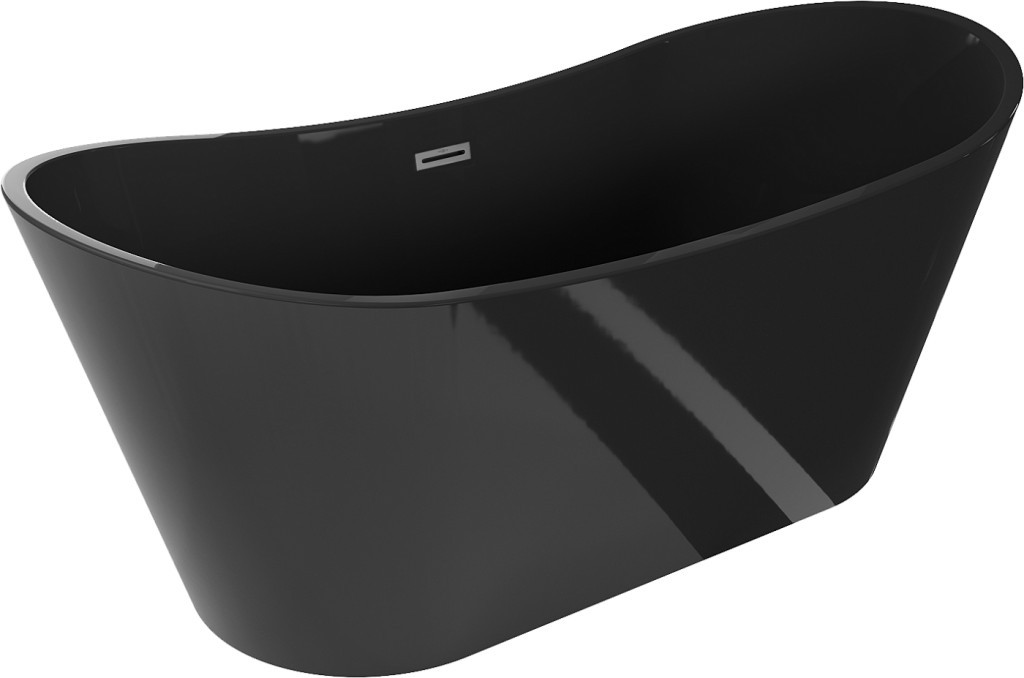 MEXEN/S - Montana vaňa voľne stojaca 170 x 80 cm, čierna, sifón a prepad gun metal kartáčovaná 52011708070-95