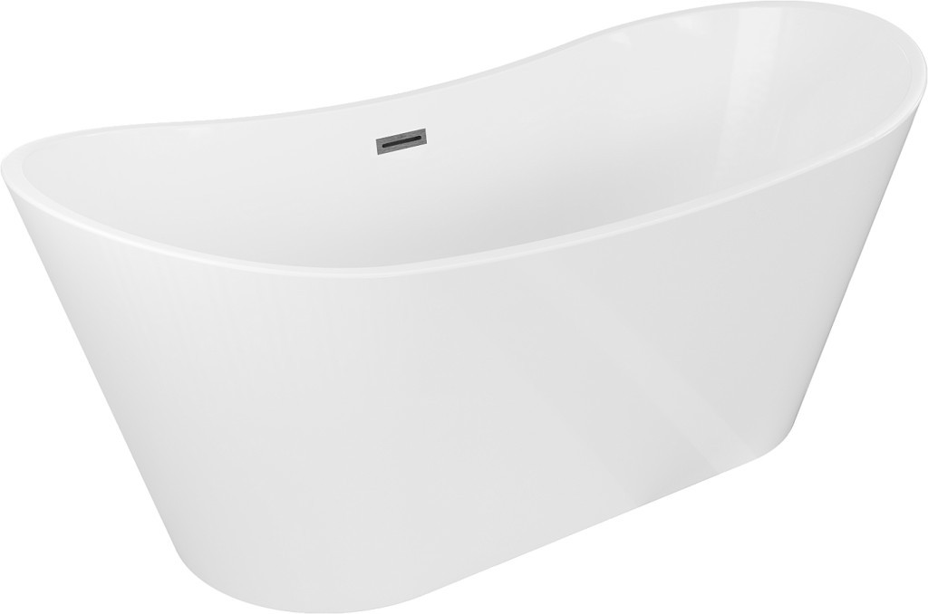 MEXEN/S - Montana vaňa voľne stojaca 180 x 80 cm, biela, sifón a prepad gun gray kartáčovaná 52011808000-66