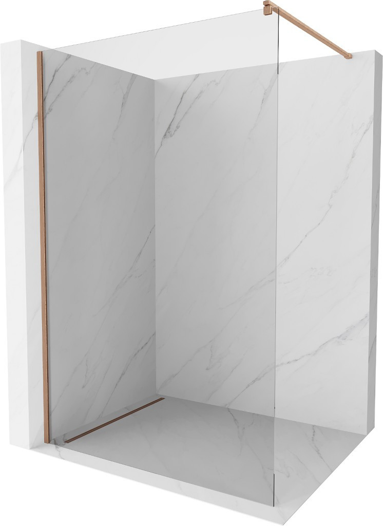 MEXEN/S - KiotoSprchová zástena WALK-IN 90 x 200, transparent 8 mm, meď kartáčovaná 800-090-101-65-00