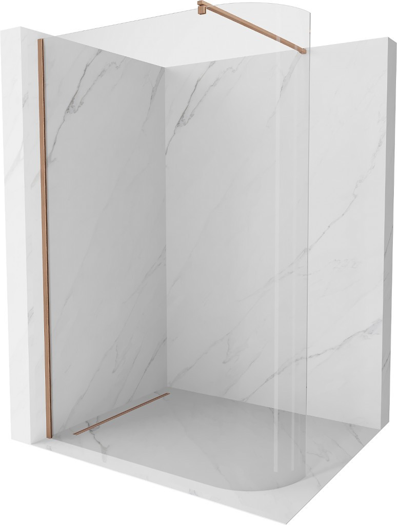 MEXEN/S - Kyoto Sprchová zástena WALK-IN Walk-in 90 x 200 cm, transparent 8 mm, meď kartáčovaná 800-090-101-65-06