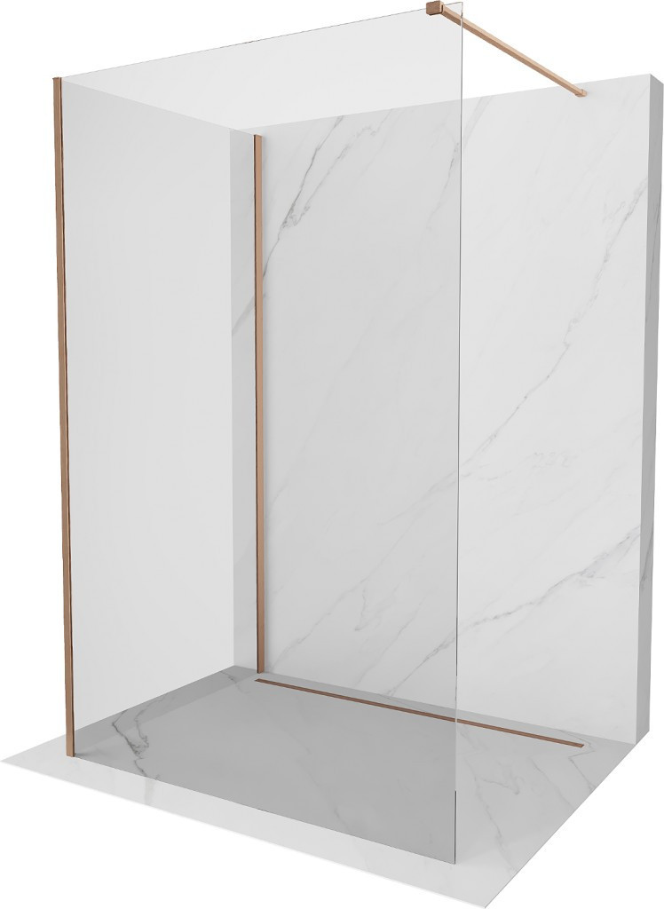 MEXEN/S - Kioto Sprchová zástena WALK-IN 120 x 100 cm, transparent, meď kartáčovaná 800-120-212-65-00-100