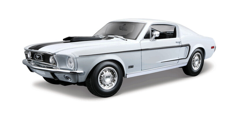 MAISTO - Ford Mustang GT Cobra Jet FB 1968, metal modrý, 1:18