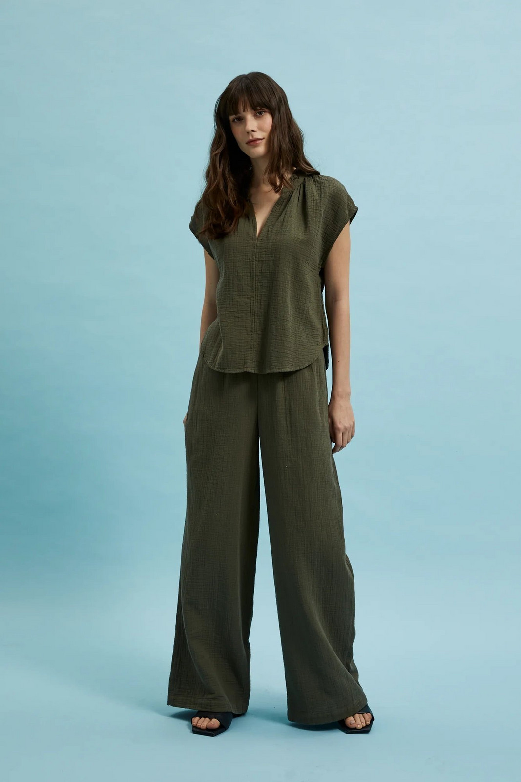 Women's summer trousers MOODO - khaki