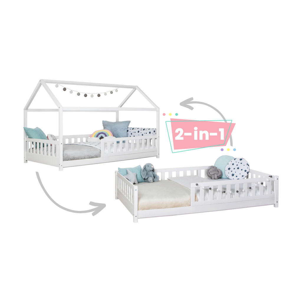 MID.YOU PODLAHOVÁ POSTEĽ, 100/200 cm, drevo, biela