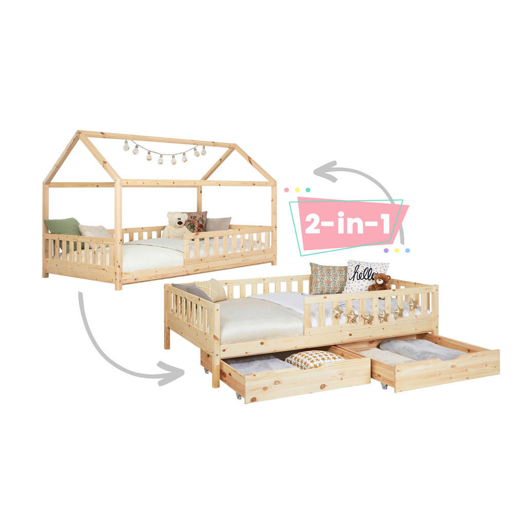 MID.YOU POSTEĽ S ÚLOŽNÝM PRIESTOROM, 100/200 cm, prírodná farba