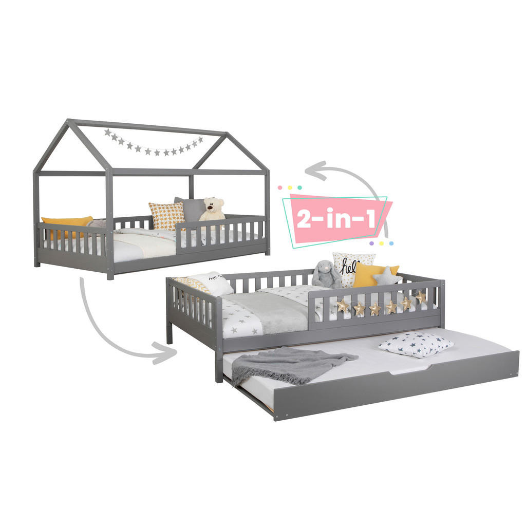 MID.YOU VÝSUVNÁ POSTEĽ, 100/200 cm, svetlosivá