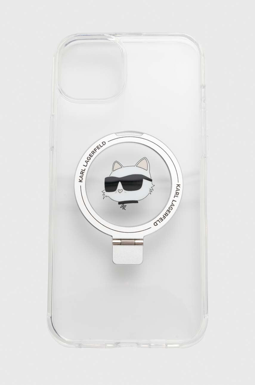 Puzdro na mobil Karl Lagerfeld iPhone 15 Plus / 14 Plus 6.7 biela farba, KLHMP15MHMRSCHH