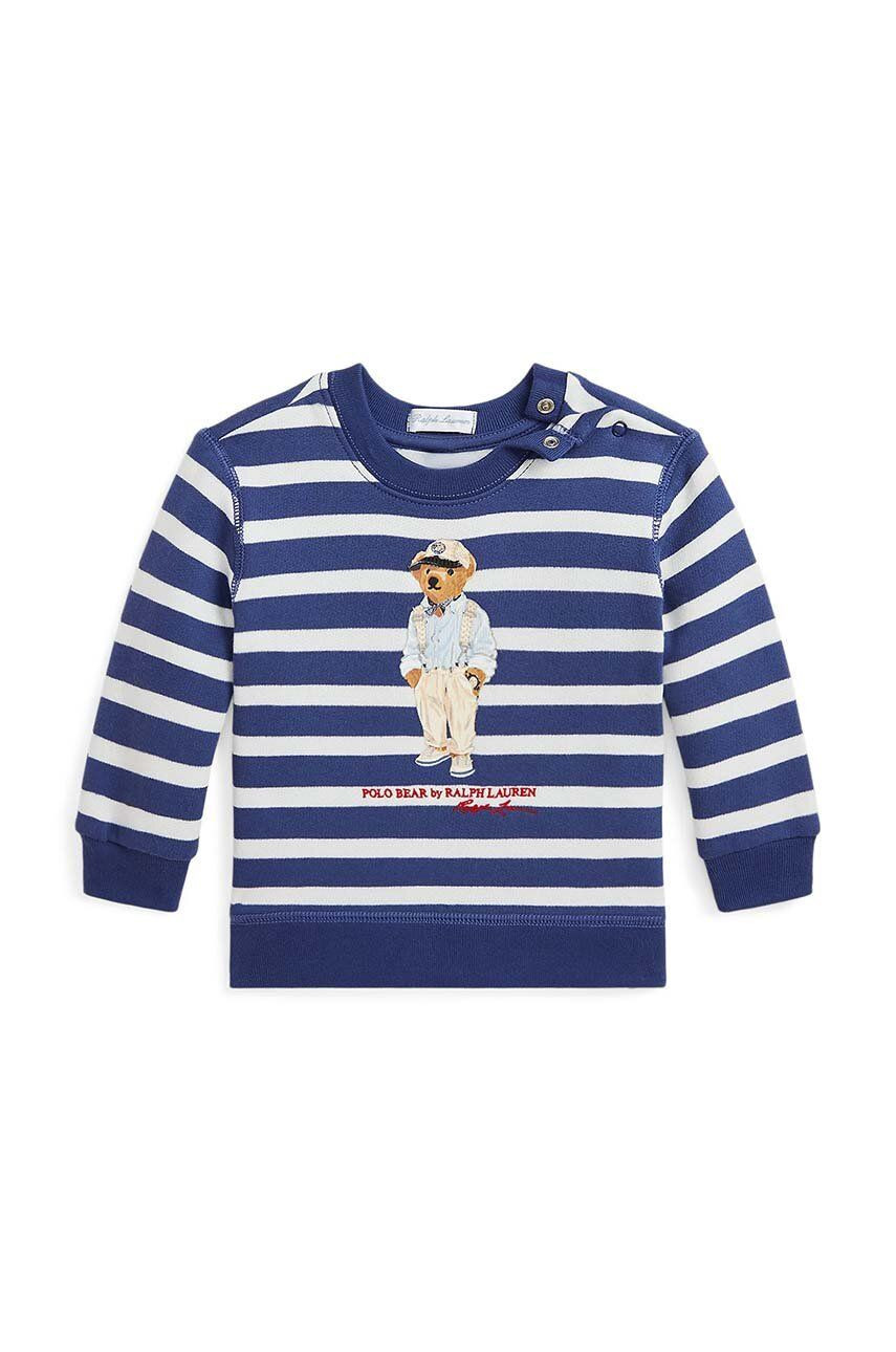 Mikina pre bábätká Polo Ralph Lauren tmavomodrá farba, vzorovaná, 320942220001