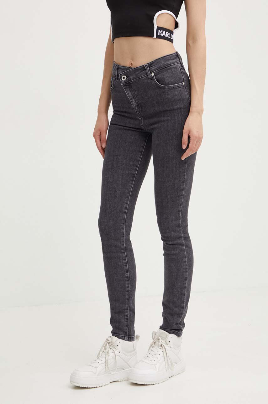 Rifle Karl Lagerfeld Jeans dámske, šedá farba, 245J1102