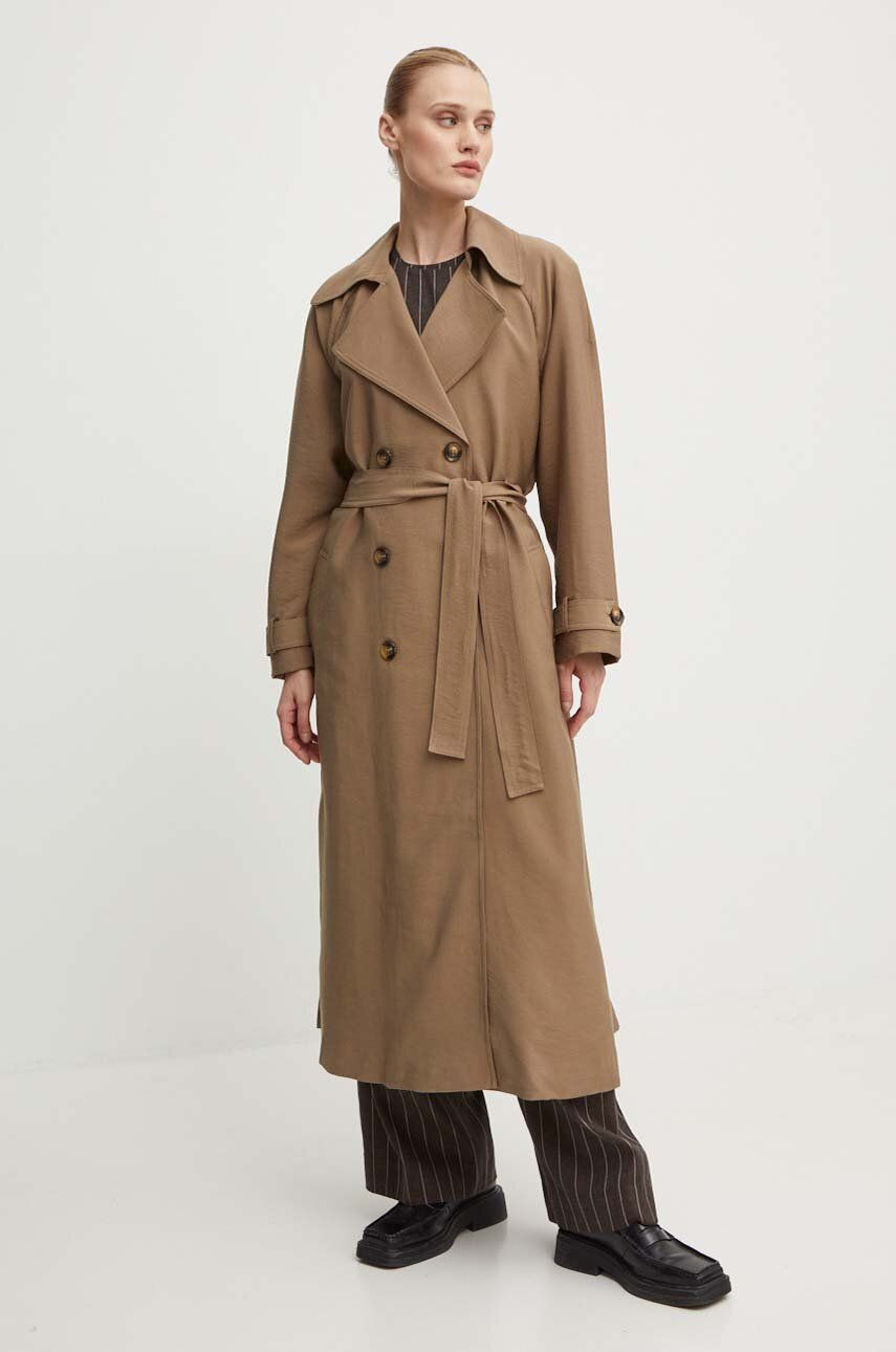 Trenčkot Bruuns Bazaar CornusBBAdelena jacket dámsky, zelená farba, prechodný, BBW3918