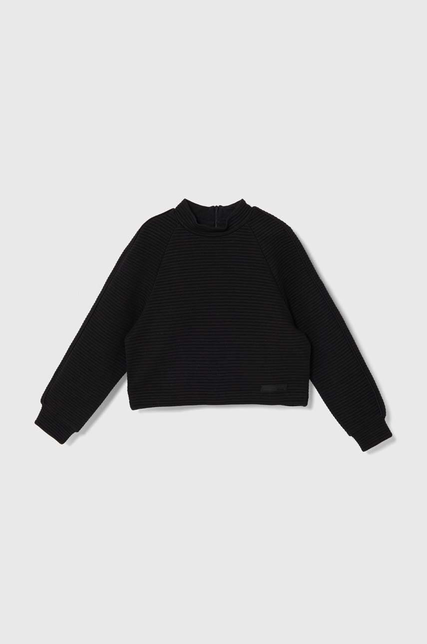 Detská mikina EA7 Emporio Armani čierna farba, jednofarebná, 6DFM14 FJZNZ
