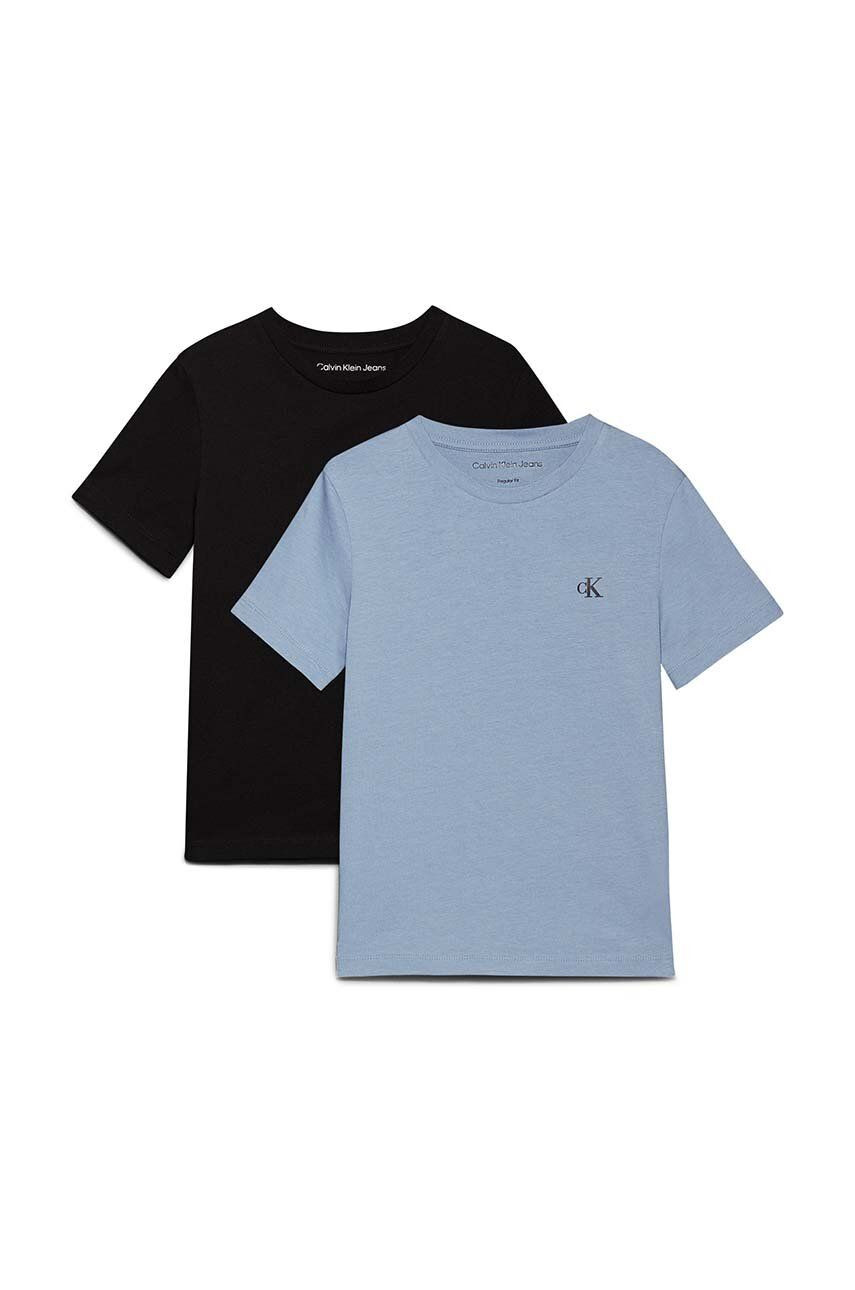 Detské bavlnené tričko Calvin Klein Jeans 2-pak jednofarebné, IB0IB01093