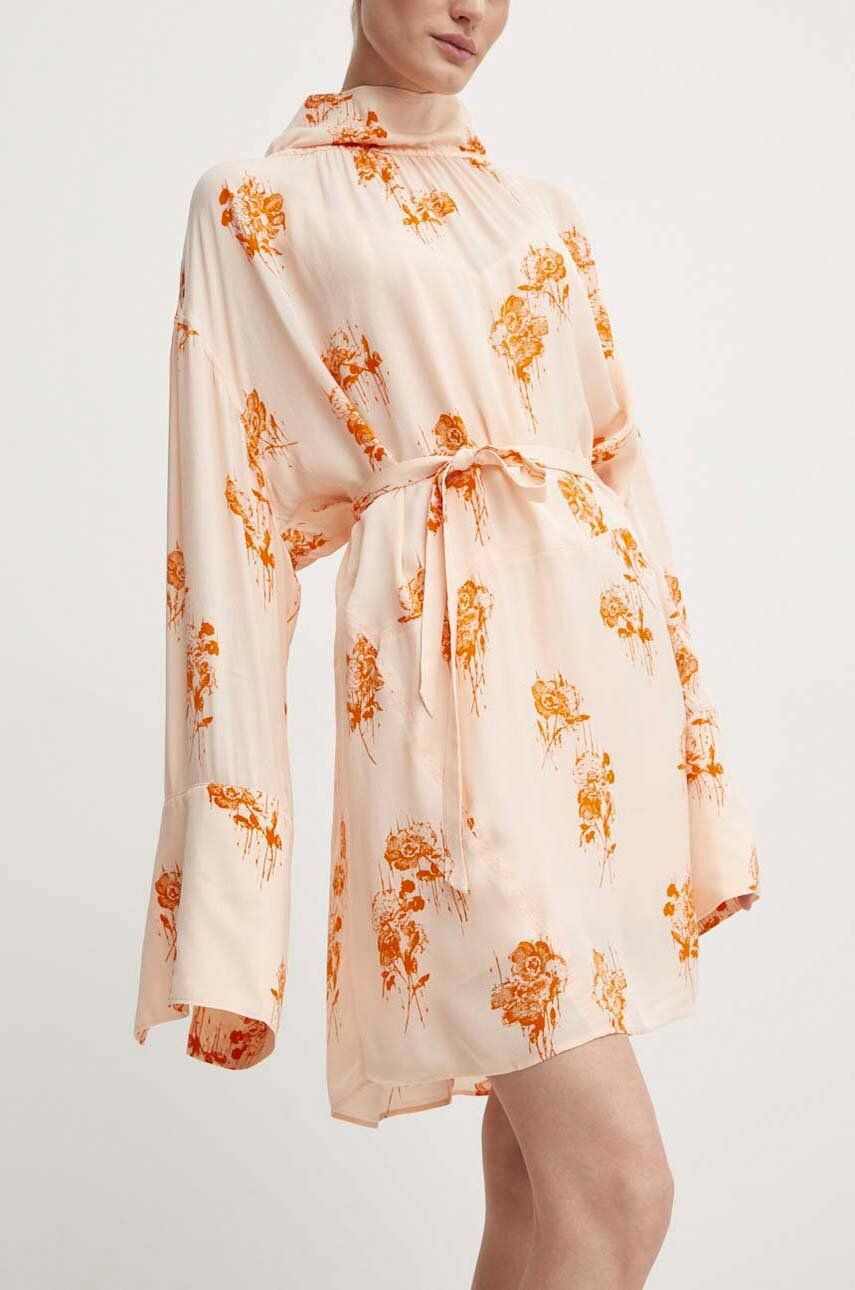 Šaty Day Birger et Mikkelsen Jay - Falling Flowers oranžová farba, mini, oversize, DAY65243254