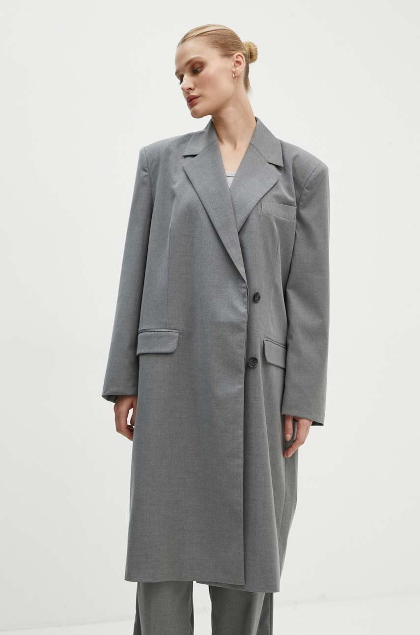 Kabát 2NDDAY 2ND Toretto - Classic Tailori dámsky, šedá farba, prechodný, 2244110169