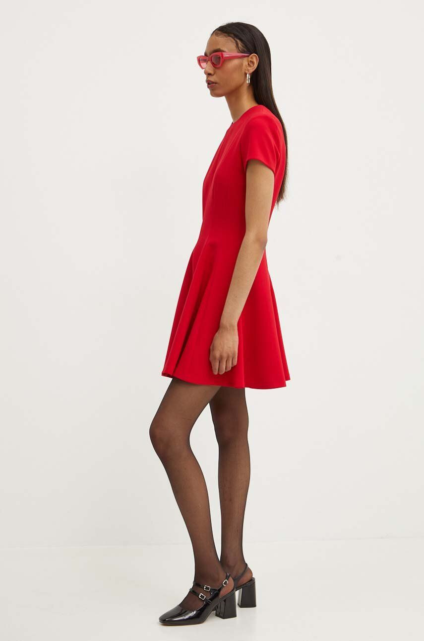 Šaty MSGM červená farba, mini, áčkový strih, 3741MDA04.247621