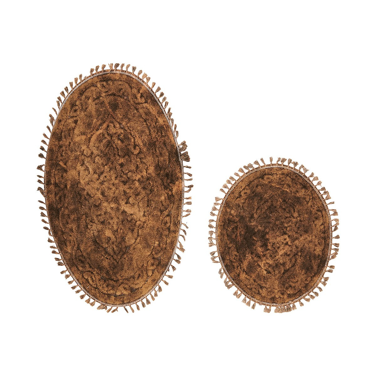 Sada 2 kusů koupelnových předložek Cotton Brown hnědá