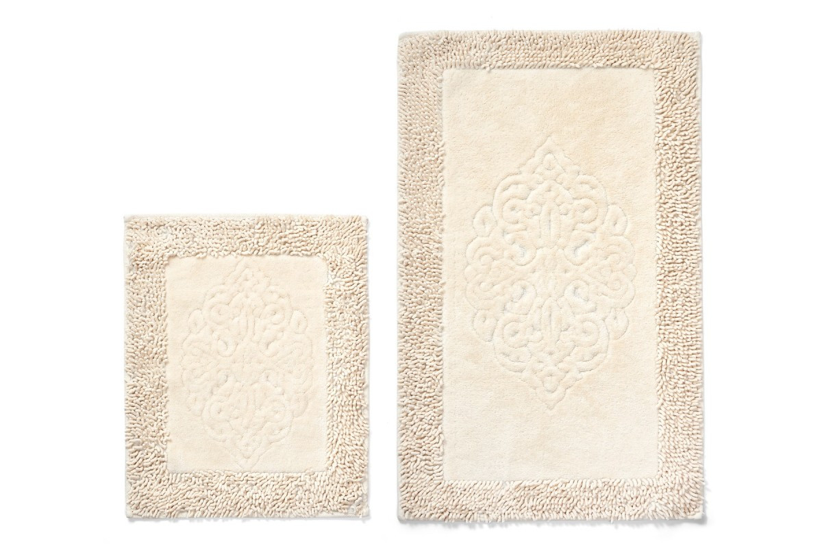 Sada 2 kusů koupelnových předložek Cotton Cream béžová