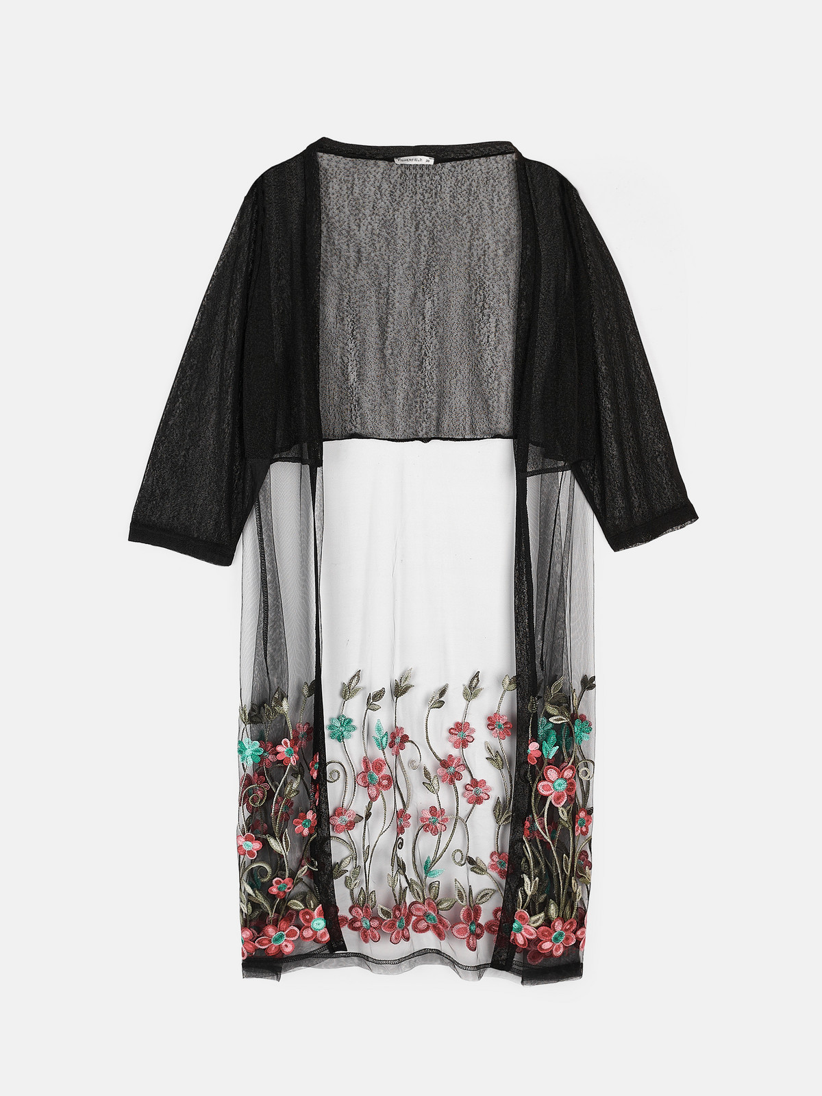 GATE Sieťované kimono s výšivkou
