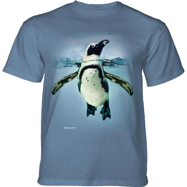 Pánske batikované tričko The Mountain - Swimming Penguin Veľkosť: S