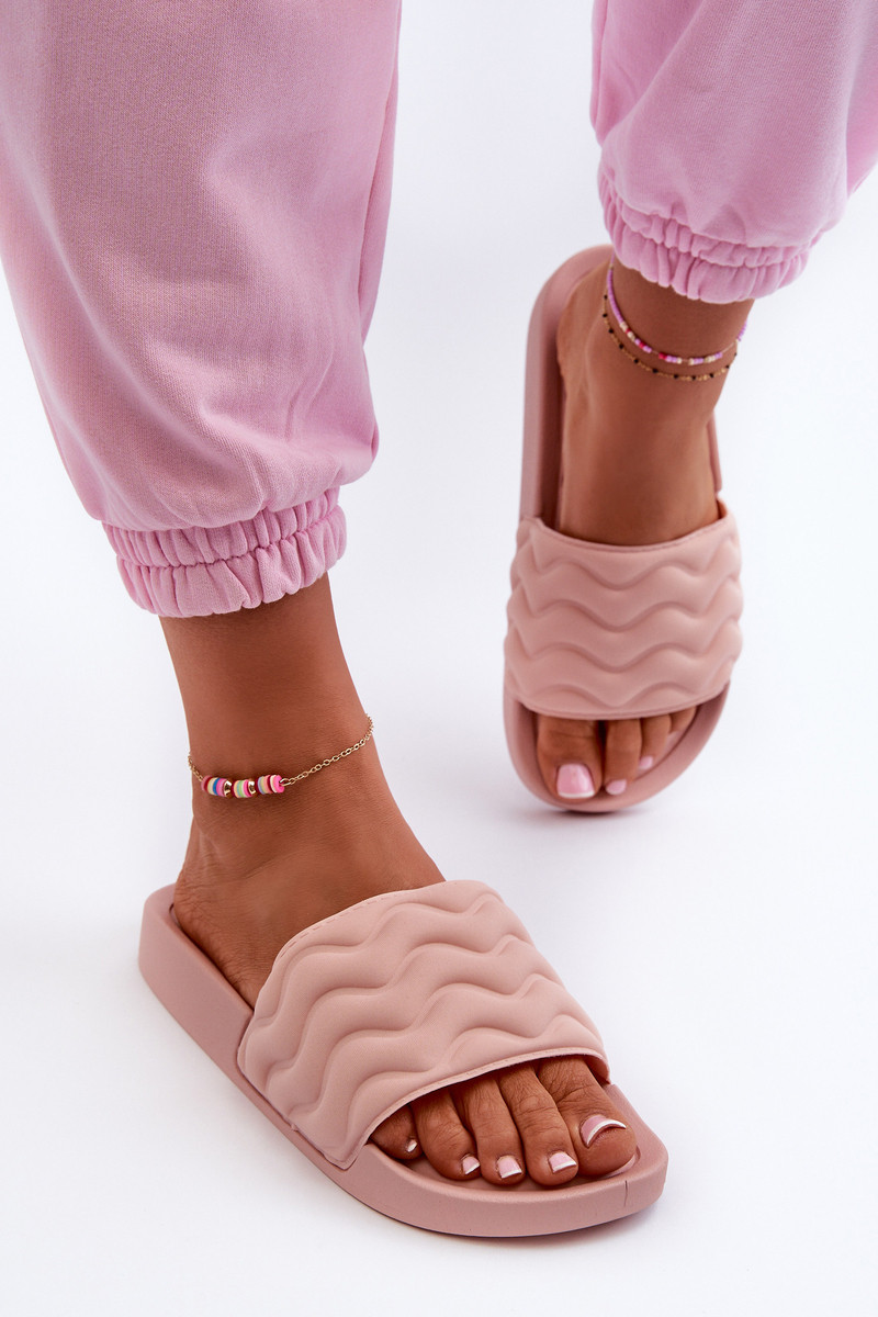 Svetloružové ľahké letné šľapky s 3D efektom vpredu - 36