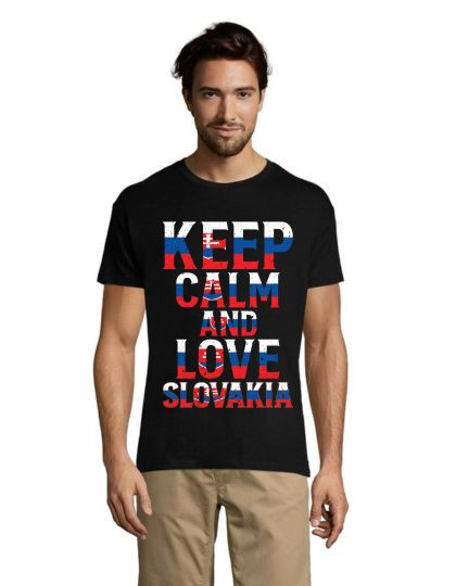 Keep calm and love Slovenia pánske tričko biele 2XL