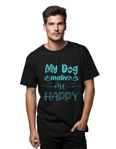 My dog makes me happy pánske tričko biele 2XL