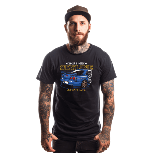 Nissan GTR R34 SKYLINE pánske tričko biele 2XL
