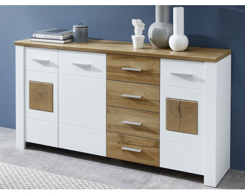 Široká komoda Materio, dub/biela%