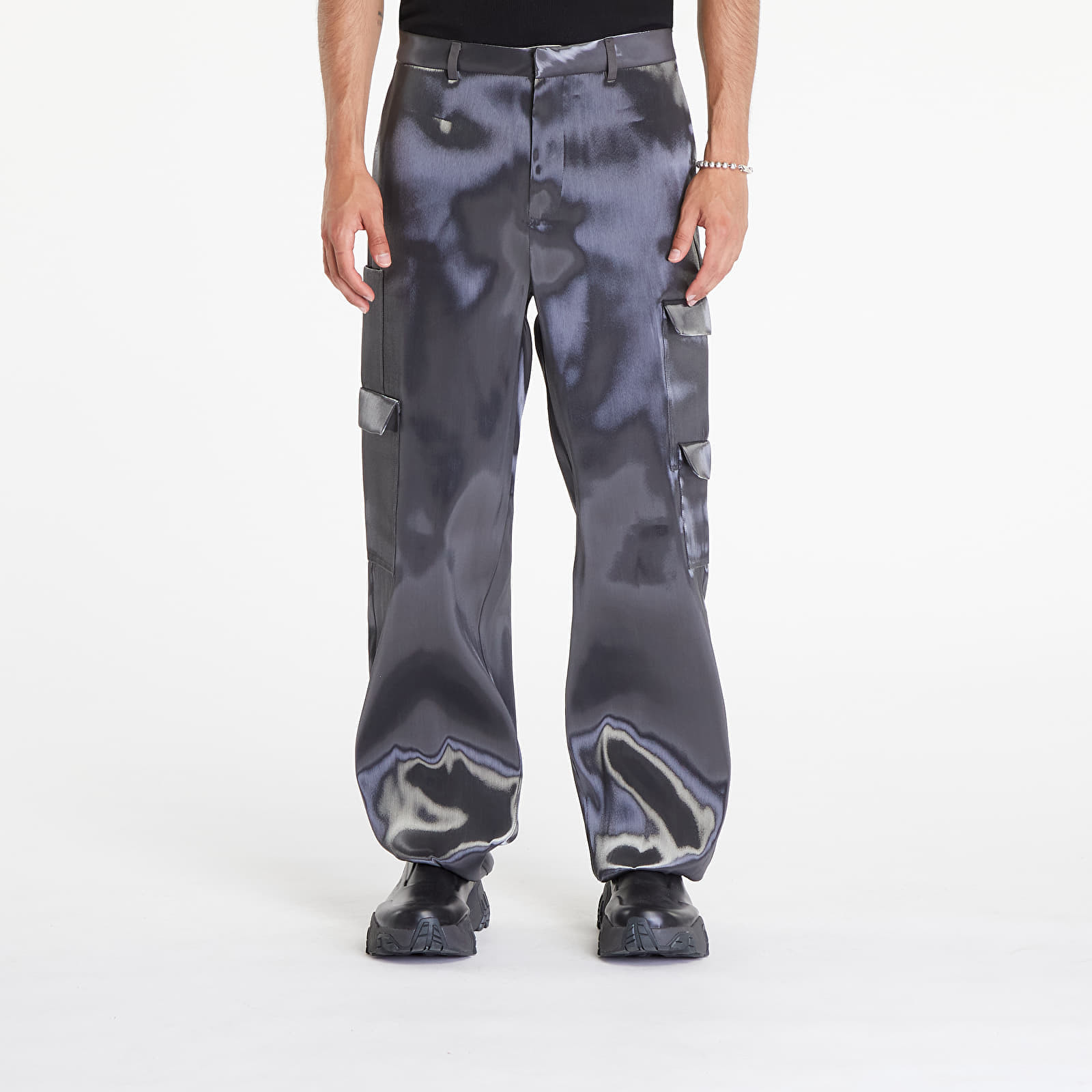 Kalhoty HELIOT EMIL Liquid Metal Cargo Pants Metalic 46