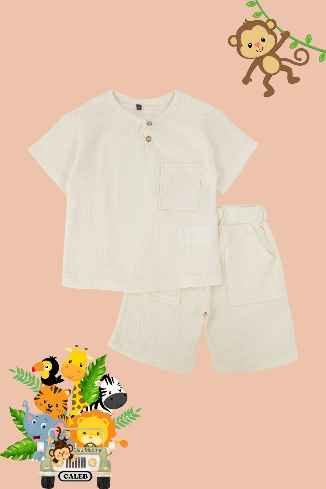 Trendyol Stone Pocket T-Shirt Shorts Set Knitted Top-Bottom Set