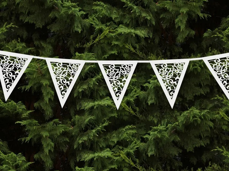 PartyDeco Papierová girlanda - Biela 300 cm