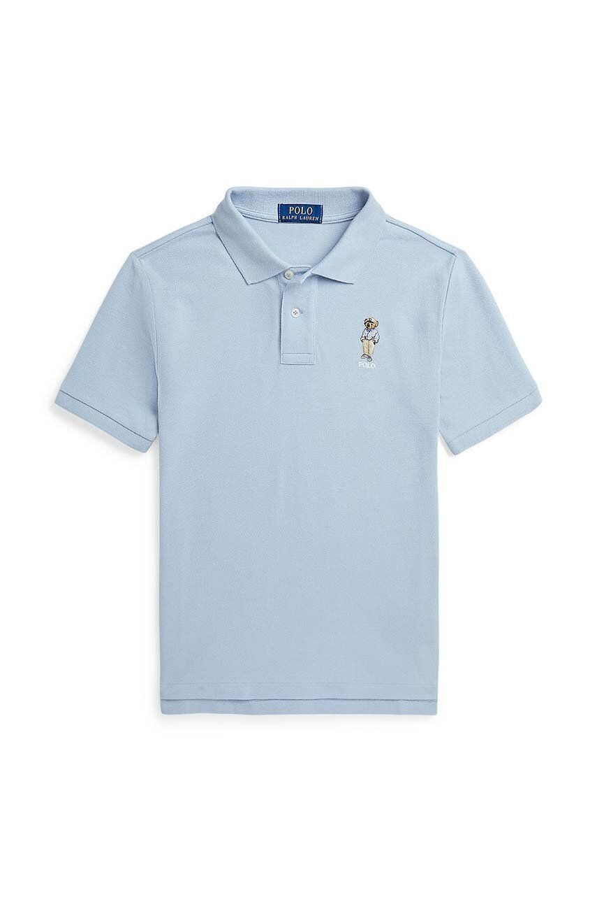 Detská bavlenná polokošeľa Polo Ralph Lauren jednofarebná, 323853788016