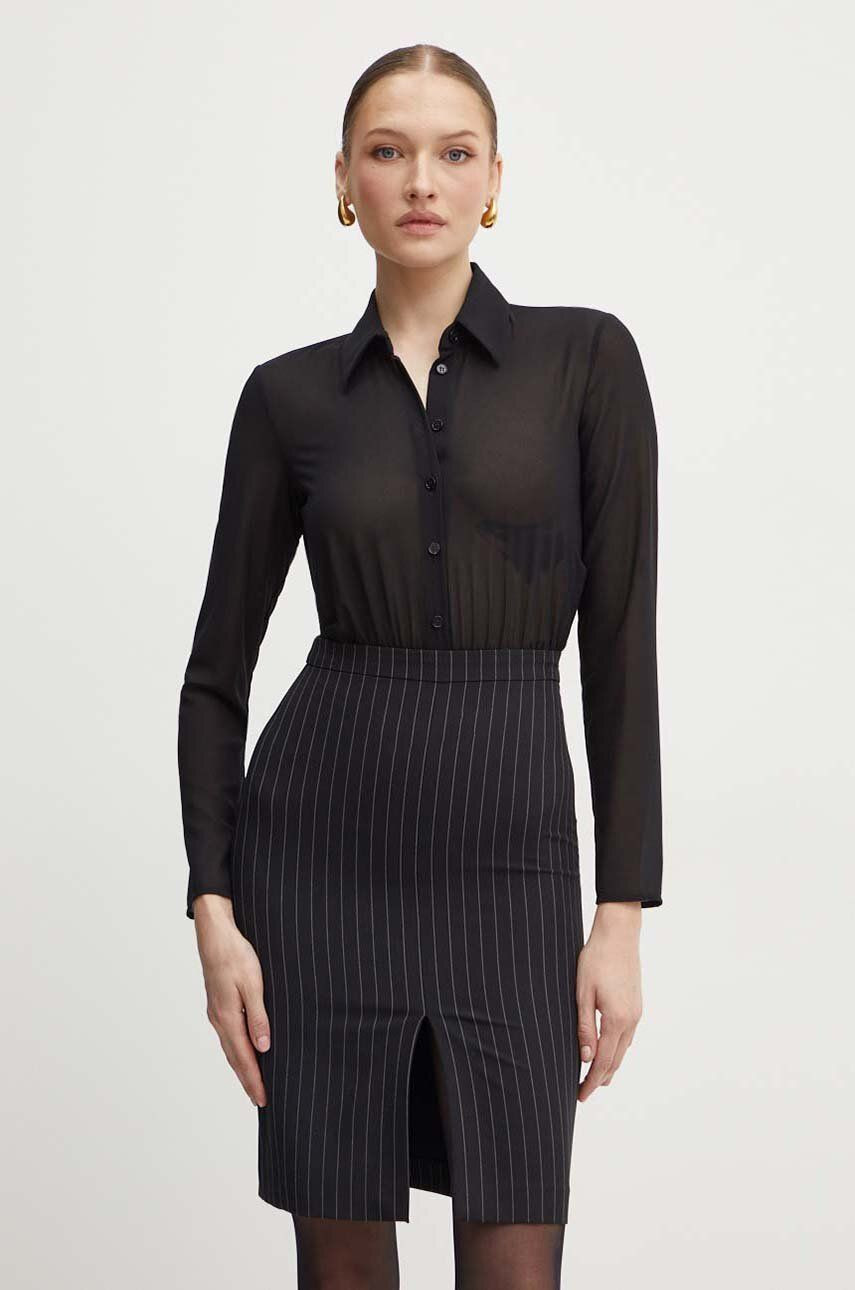 Šaty Patrizia Pepe čierna farba, mini, priliehavé, 8A1399 A457