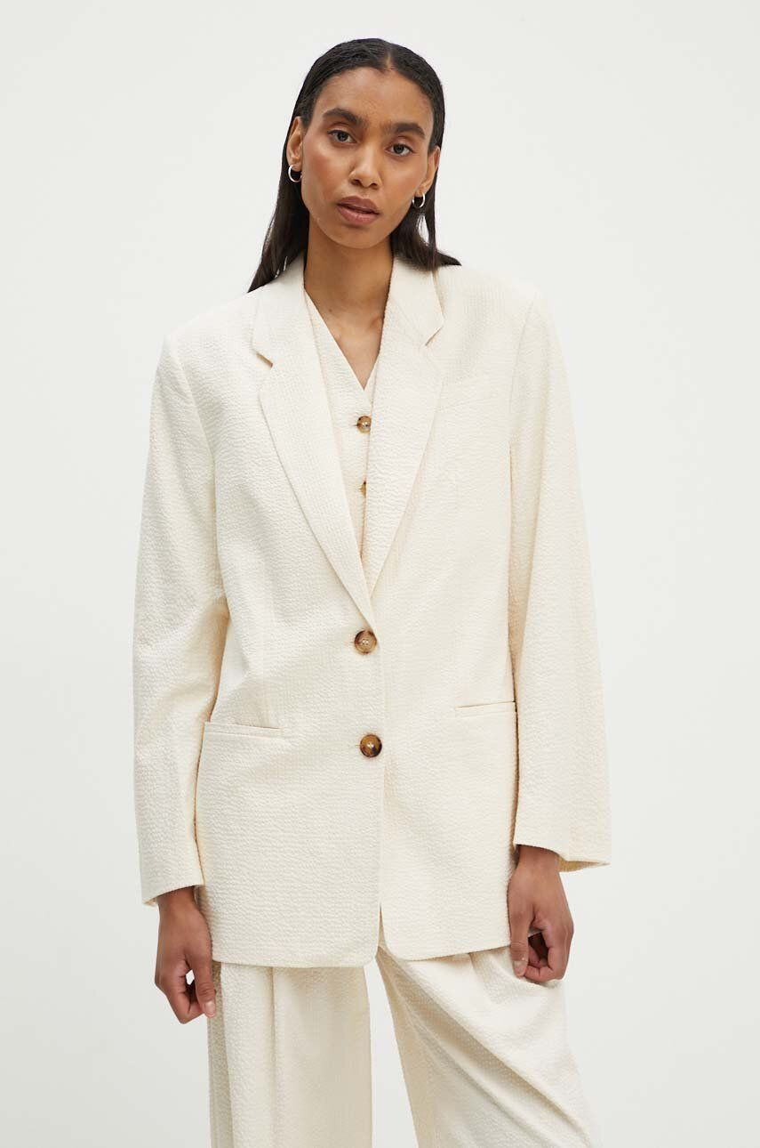 Sako By Malene Birger OPHIE béžová farba, jednoradové, jednofarebné, Q72527004