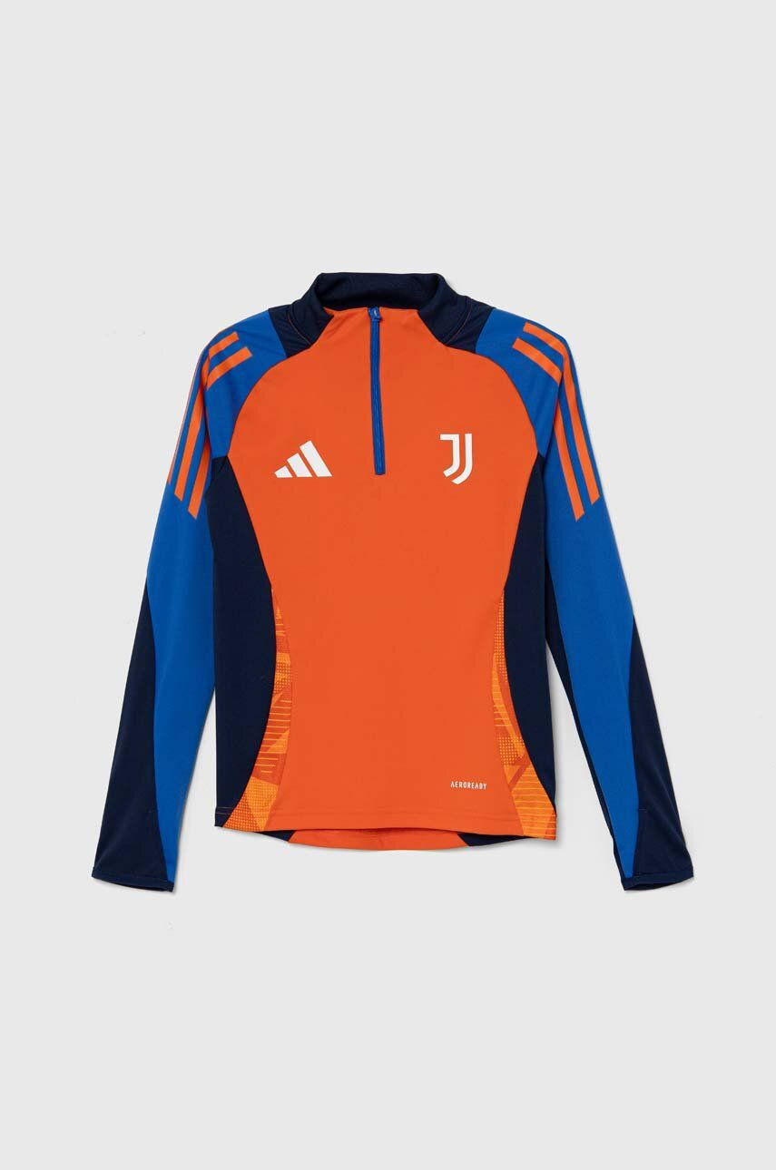 Detské tričko s dlhým rukávom adidas Performance JUVE TR TOPY oranžová farba, vzorované, IS5817