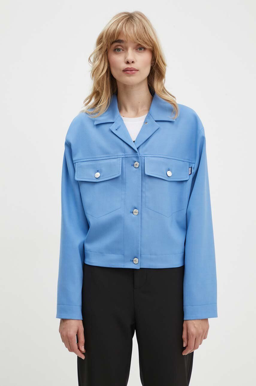 Bunda s prímesou vlny Moschino Jeans prechodná, 0506.8226