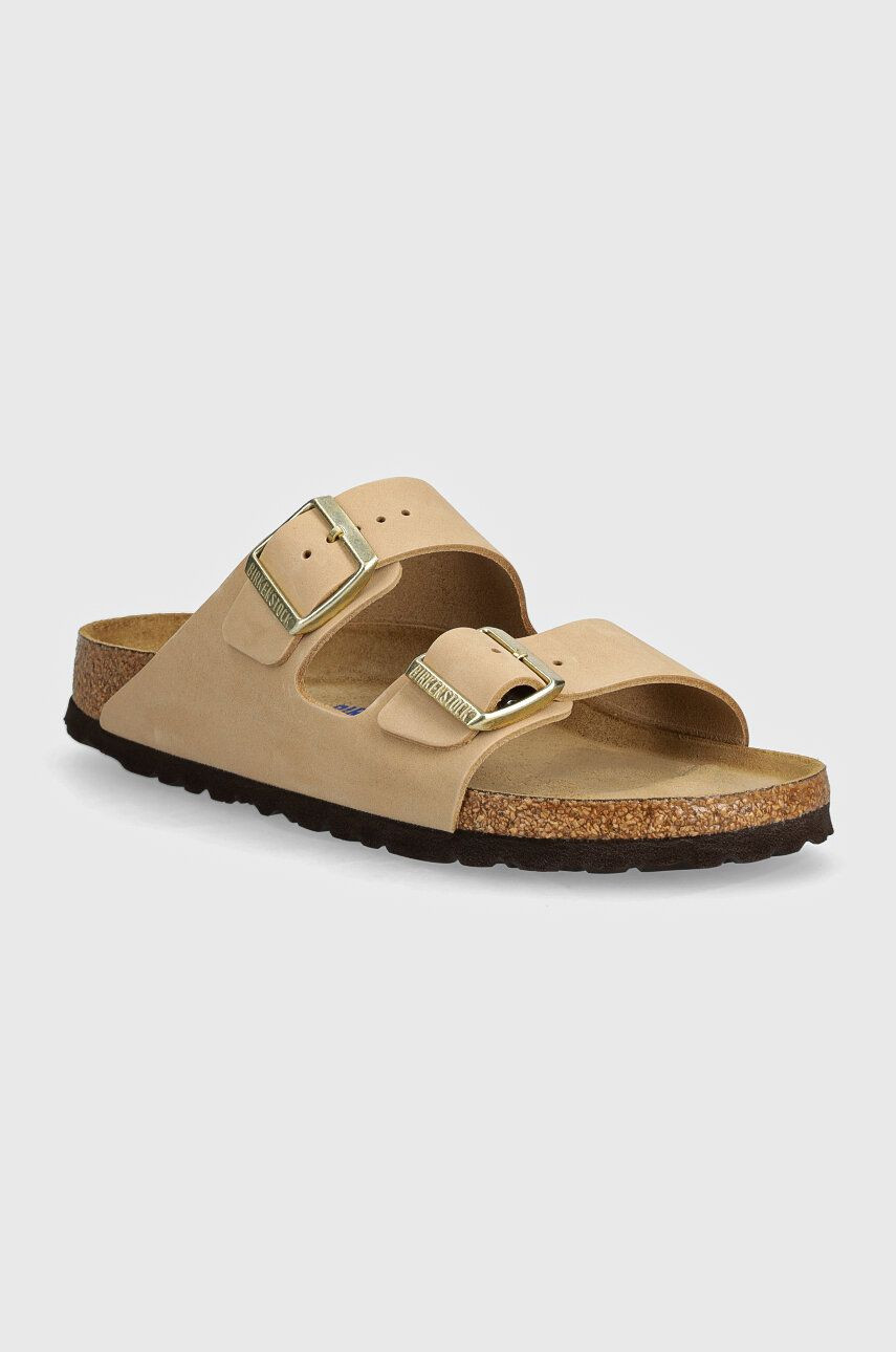 Nubukové šľapky Birkenstock Arizona SFB béžová farba, 1019016