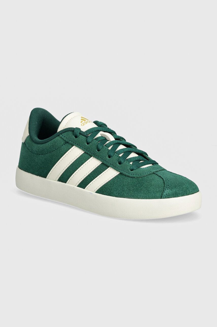 Detské semišové tenisky adidas VL COURT 3.0 zelená farba, ID6309