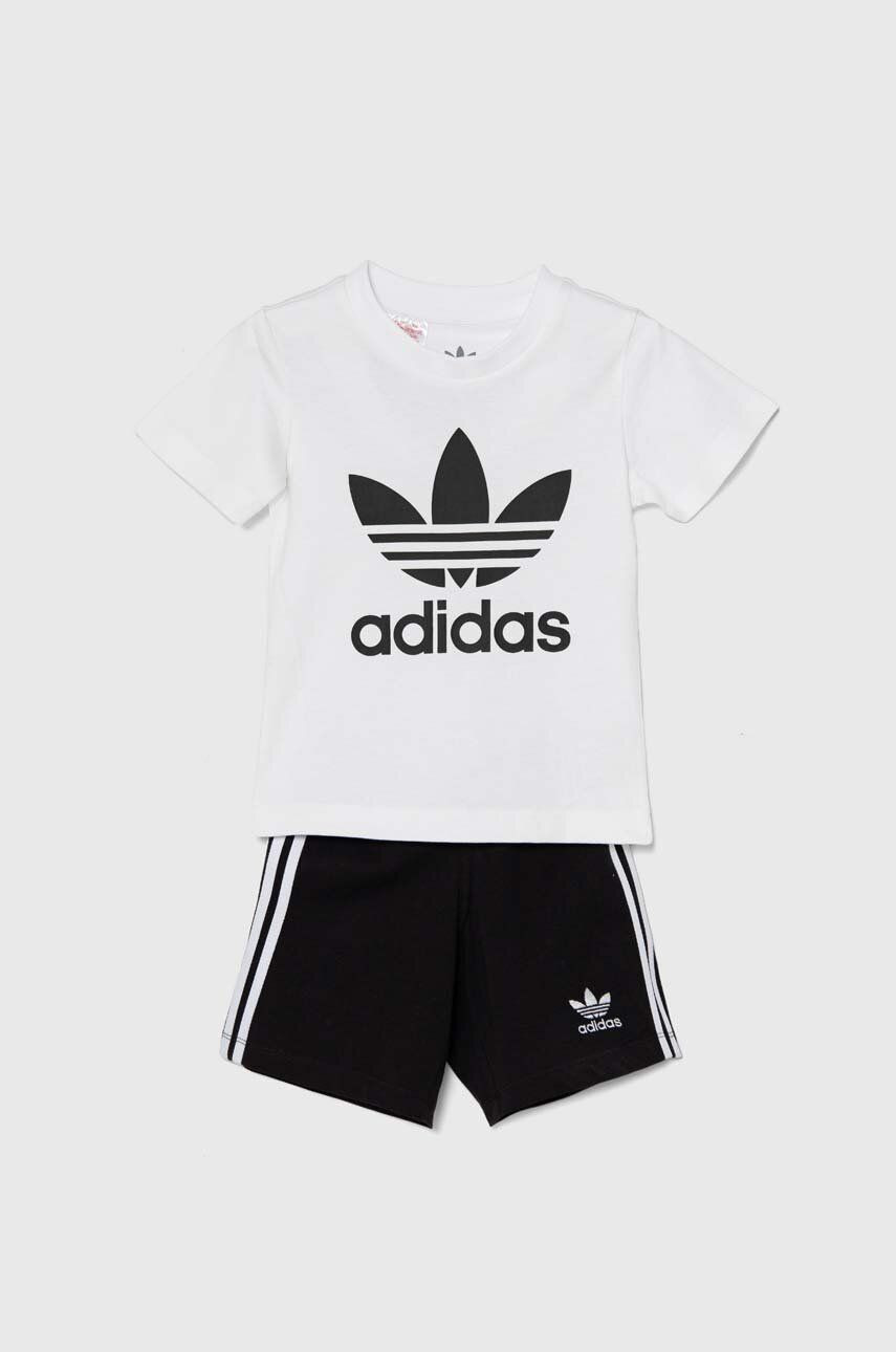 Detská bavlnená súprava adidas Originals SHORT TEE SET biela farba, JE0521